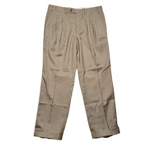 Polo Ralph Lauren Pants Mens 36 Plaid Pleated Cuffed Dress Chino
